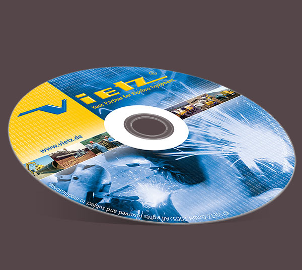 Grafikdesign Beispiel Daten-CD-Gestaltung Firma Vietz GmbH